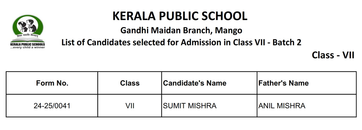 Kerala Public School - Gandhi Maidan Branch, Mango